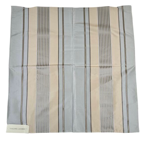 VTG Ralph Lauren Upholstery Fabric Remnant Sterling Stripe Acquamarine Silk 0776 - Picture 1 of 4
